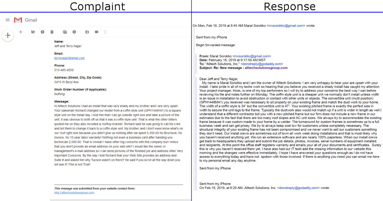 Complaint and Response Complaint and Response